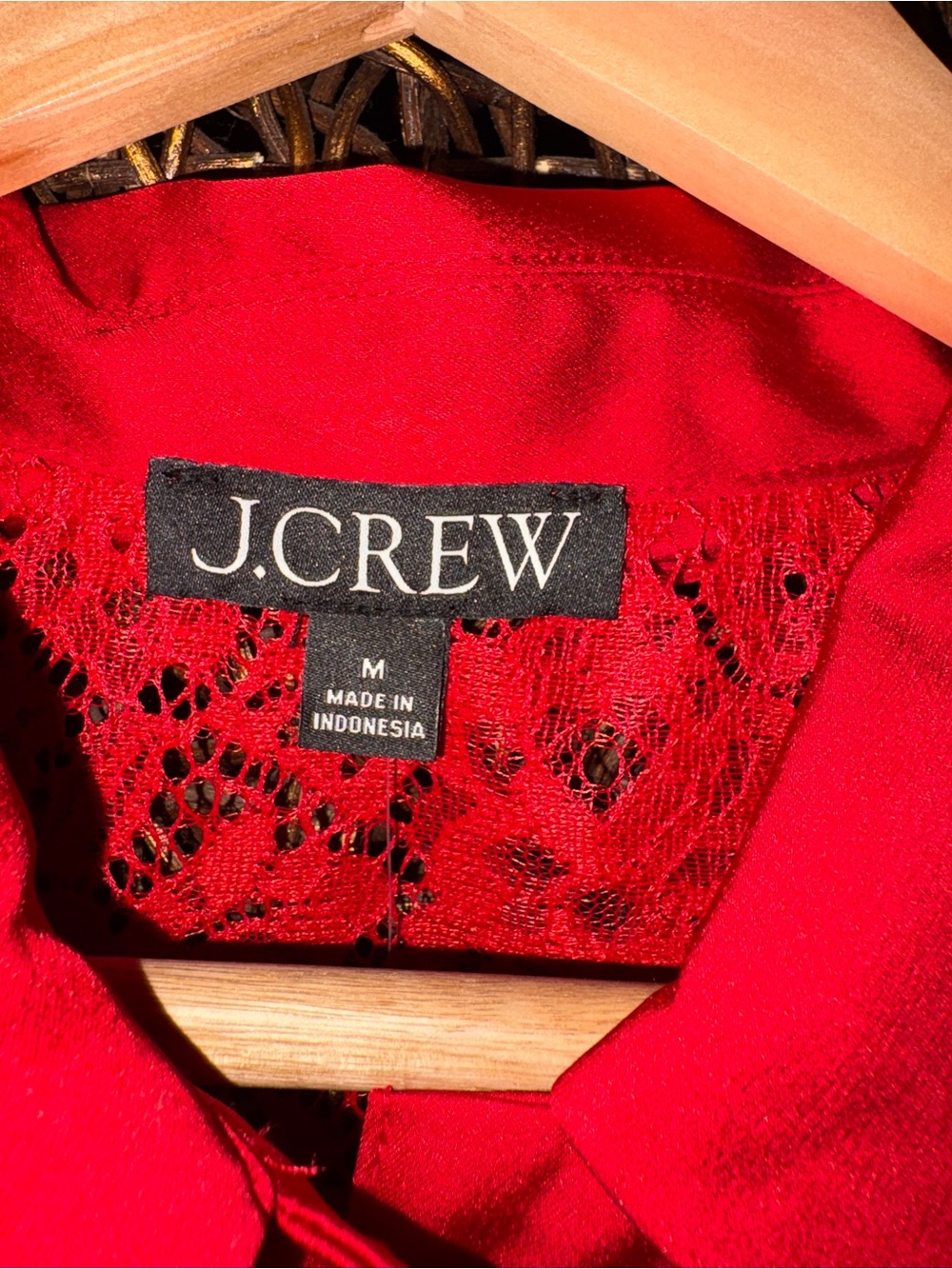 J.Crew NWT Red Lace Button Front Jacket with Matching Slip Cami | Size Medium - Picture 3 of 7